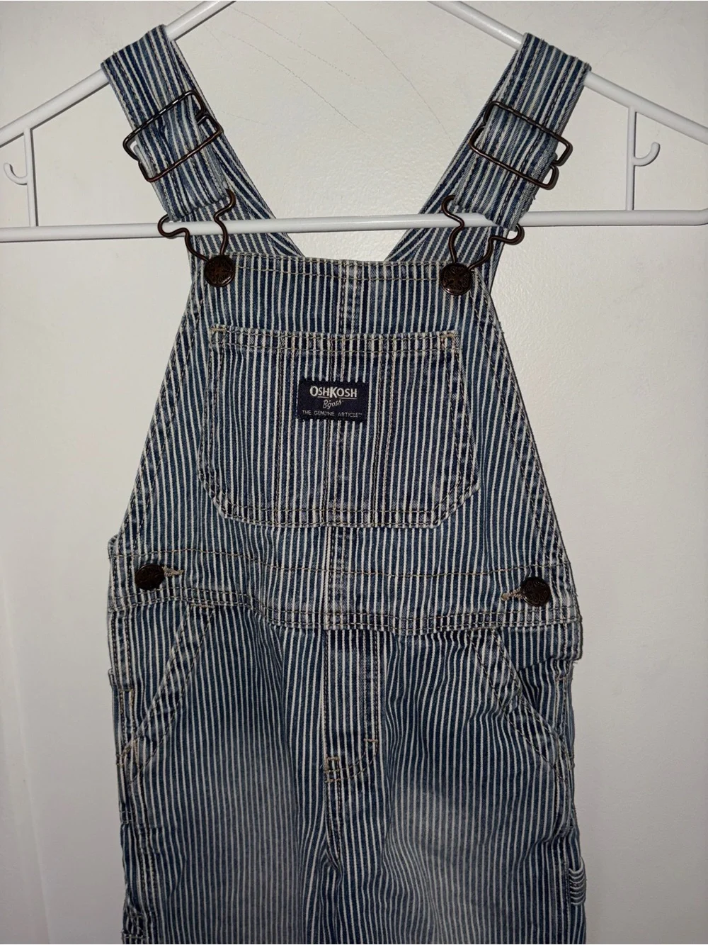 vintage Oshkosh B'Gosh Vestbak railroad stripe overalls sz 3T EUC